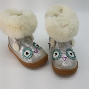 Cat & Jack Kids Zip Up Owl Boots With Fur …